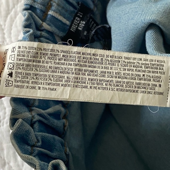 Forever 21 Kids Wide Leg Floral Jeans Size 13/14 Garden Girl, Boho - Picture 4 of 10